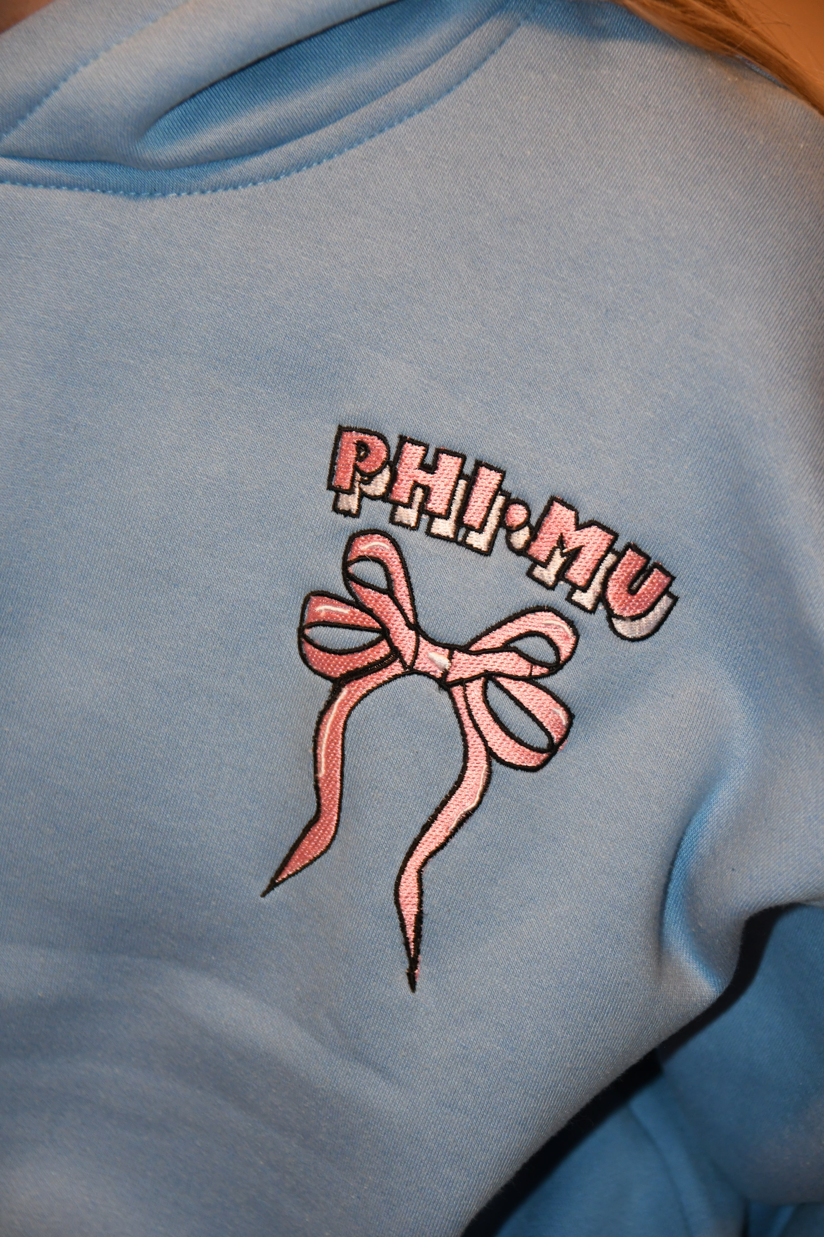Blues and Bows Hoodie Phi Mu
